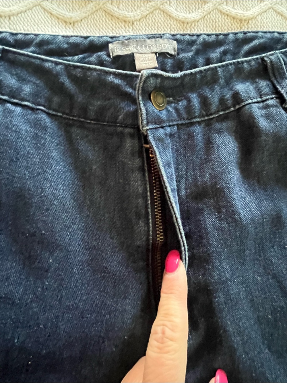 Jessica London Classic Straight Leg Jeans in Dark Blue Women’s Size 16W Petite - Picture 6 of 15